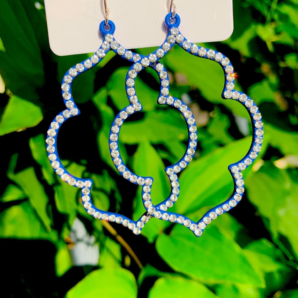 Addie Rae Blue Crystal Earrings